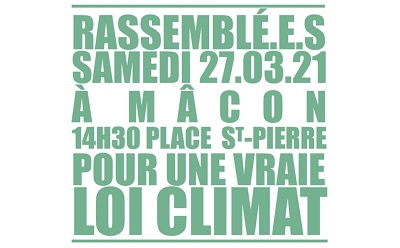 Marche pour le climat organisée samedi 27 mars